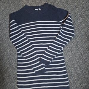 GAP Navy and White Striped Knit Sweater